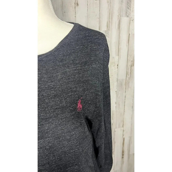 Polo Ralph Lauren Men's Medium Gray Long Sleeve V-Neck T-Shirt - Picture 2 of 6